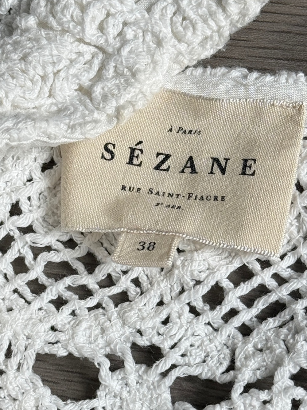 Sézane White Crochet Lace Button Top | Size 38 (US 6) - Picture 8 of 9